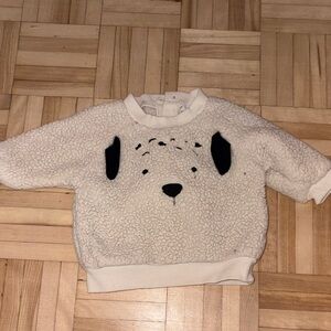 Adorable Cream Kids Sweatshirt with Puppy Design